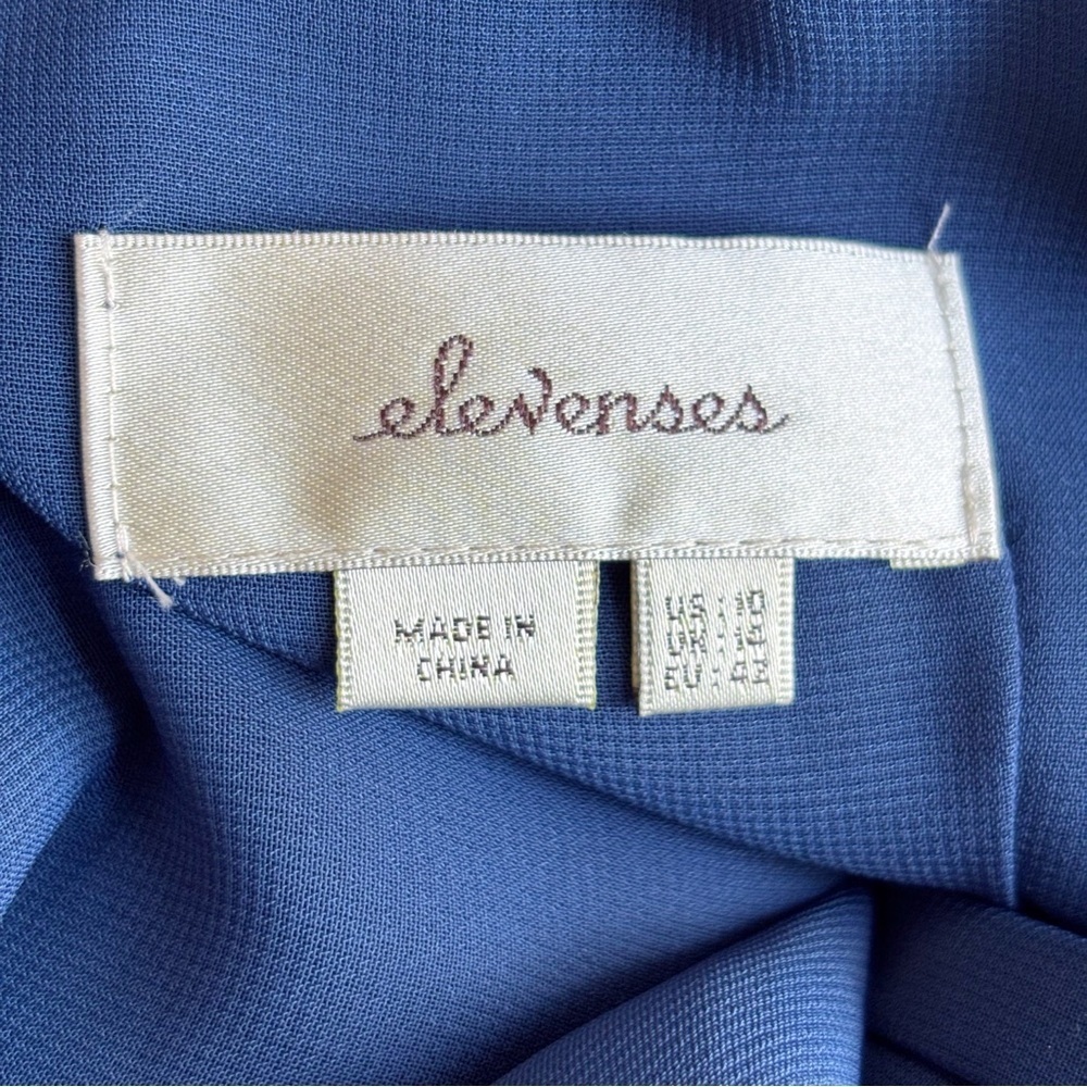 Elevenses Nova Blue Velvet Halter Jumpsuit Sz 10 Anthropologie - Picture 9 of 12